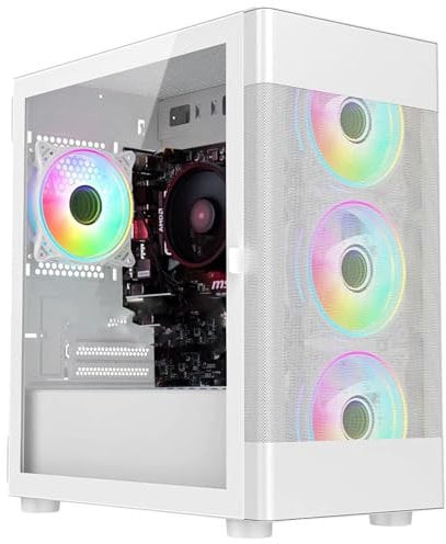 Fierce RGB Gaming PC - AMD Ryzen 5 8500G 3.5-5GHz, Radeon Integrated Graphics, 16GB RAM 5200MHz, 1TB NV3 M.2 NVME SSD, 500W PSU, Windows 11