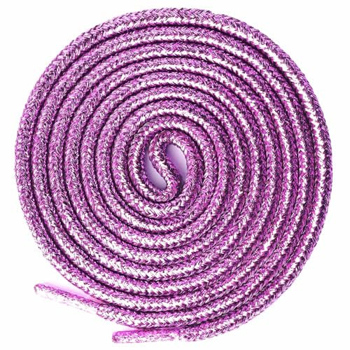 Olukssck 2 Paia Lacci Glitter Metallici, Premium Rotondi Stringhe Scarpe per Sneakers, Scarpe Sportive, Scarpe da Corsa, Stivali, per Adulti e Bambini, Viola Chiaro, 120cm