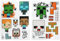 Minecraft Offiziell Lizenziertes personalisiertes Kinderzimmer Wandaufkleber - Wiederverwendbare Overworld Gamer-Icons, Spielzimmer Wandaufkleber Dekorationen, enthält Steve, Alex, Creepers