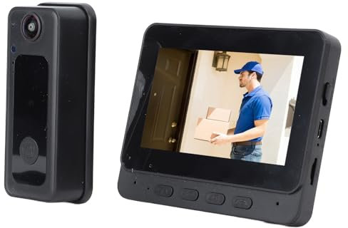 Video Türklingel, Intelligente 1080P HD Weitwinkel Nachtsicht, Kabellose WLAN Türklingel mit Kamera und, 2 Wege Sprech Türkamera für Heimüberwachung, Tag- und Nachtfunktionalität