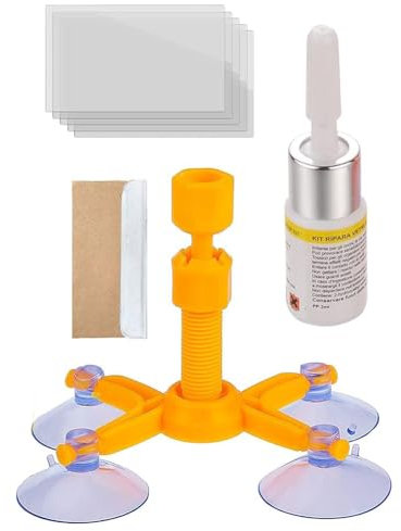 Windscreen Repair Kit, Windscreen Scratch Remover Kit, Car Windscreen Crack Repair Kit for Fix Auto Windscreen Glass Cracks/Scratch/Chips/Nicks/Half-Moon/Star-Shaped/Bulls-Eye