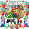 Ma-rio Geburtstagsfeier Dekorationen, Mari Bros Kuchen Dekorationen, Ma-rio Luftballons, Ma-rio Geburtstag Banner, Ma-rio Geburtstagsparty Decorations Kit, Geburtstag Deko für Kinder