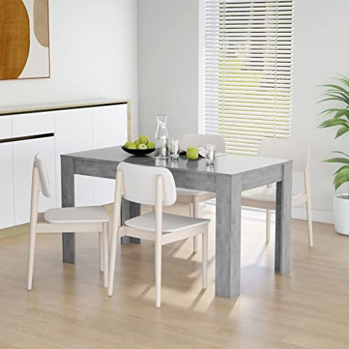 PIXZSSI tavolo grigio cemento, legno 140 x 74,5 x 76 cm, resistente all'umidità, pratico per cucina