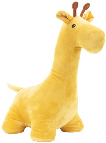 SANFERGE Cute Decorative Door Stopper for Home and Office Floor Door Stops, Fabric Animal Weighted Heavy Wall Protectors,Yellow Giraffe