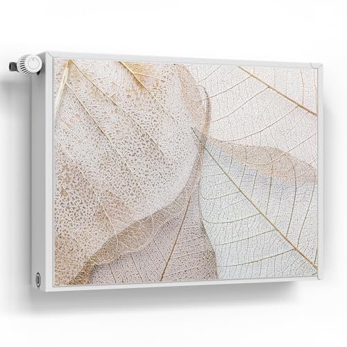 DEQORI Magnetfolie für Heizung 80x60 cm | Motiv Zarte Blattstrukturen | dekorative Magnetmatte Heizkörper Schutz Verkleidung | Magnet Deko-Folie selbstklebend, magnetisch & wasserabweisend