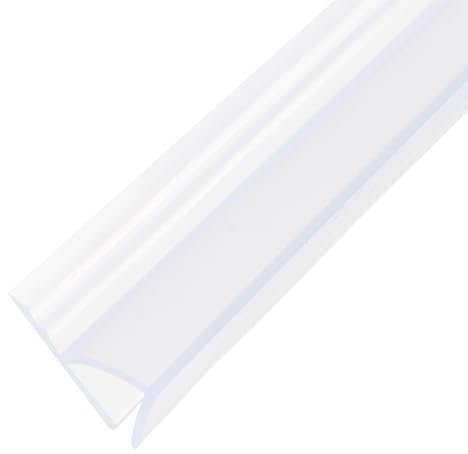 sourcing map Shower Door Side Seal, H-Type Shower Door Sweep for 3/8 Glass 86.5 Long Silicone Frameless Glass Door Seal Strip, Stop Shower Leaks, Clear