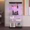 FOERPL Glasvitrine Standvitrine mit LED Beleuchtung, Modern Durchsichtige Glas Vitrinenschrank für Sammlerstücke Wein, 4-Lagen glasvitrine stehend mit Tür und Schloss für Büro Wohnzimmer Bar