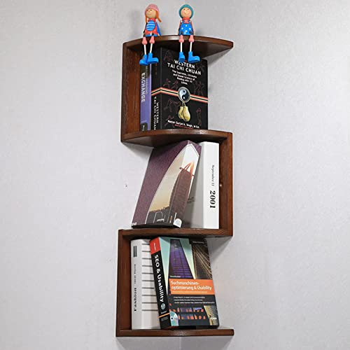Eckregal, rote Eiche, Eck-Bücherregal, offene Farbe, umweltfreundlich, Küche, Wohnzimmer, Eckregal, Walnuss, Palisander, modernes Design, Aufbewahrungsregal für Heimdekoration und Organisation