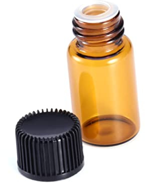 IWOWHERO 30 Pièces Lot De Flacons En Verre Teinté Pour Huiles Essentielles Et Échantillons De Chimie