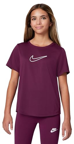 Nike Mädchen G Nk Df One Std Ss Top Hbr, Bordeaux/White, 140/152