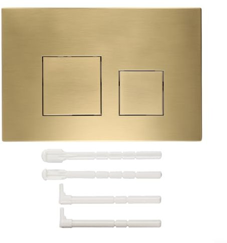 Marchfunny Chrome Dual Flush Plate, Toilet Flush Button, Push Plate Toilet Cistern Replacement Parts, for GEBERIT sigma21 sigma30 sigma50 (Brushed Gold)