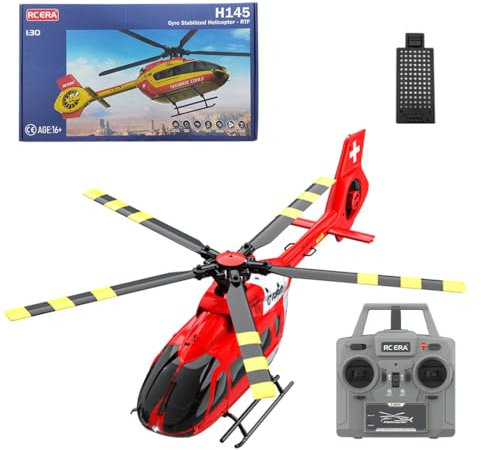 Meiurlex C190 Ferngesteuerter Hubschrauber, 2.4G 6CH RC Helikopter Helikopter Geschenk für Erwachsene und Jugendliche, Optische Flusspositionierung & Höhenlage Halten (1:30/RTF Version)