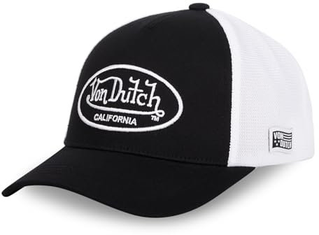 Von Dutch Kappe für Damen & Herren, verstellbar, Trucker-Cap LOF, verstellbar mit Strapback, schwarz / weiß, One size