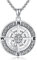 YAFEINI Kompass Kette 925 Sterling Silber Kompass Anhänger Halskette Graduierung Schmuck Geburtstag Geschenk für Männer Väter Ehemänner