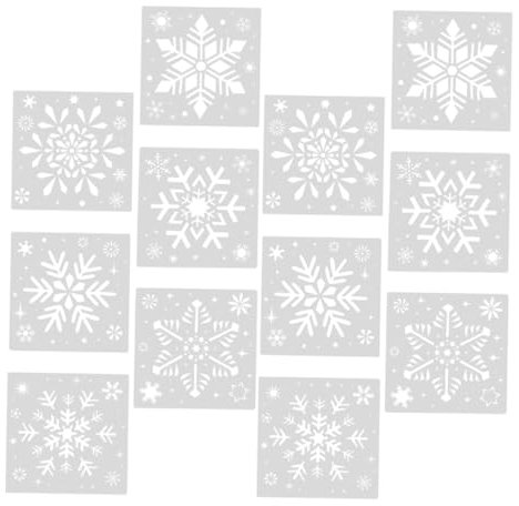 DOITOOL 2ensembles Lot De Pochoirs Flocons De Réutilisables Pour Noël Peinture Sur Fenêtres Murs Et Décoration Intérieure