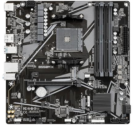 Placa Base for procesador de Escritorio Fit For Gigabyte B550M K con Interfaz AM4 Placa Madre
