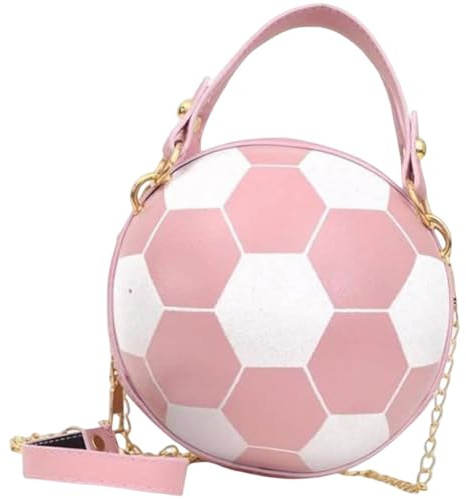 Brxmpn Fußballförmige Umhängetasche Aus Pu-Leder Kette, Modische Crossbody-Tasche Für Damen Und Mädchen, Ideal Zum Shoppen, Reisen, Verabreden Und Für Den Alltag.