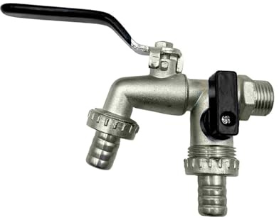Grifo Exterior - Grifo Antihielo de 3/4 Pulgada con 2 Salidas | de Jardín,para Riego de Césped, Lavado de Coches y Cuidado de Plantas