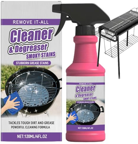 Fast-Acting Heavy-Duty Grill Degreaser Spray,BBQ Grill Cleaner for Outdoor Grills, Safe Heavy Duty Cleaner for Burnt Food & Grease,BBQ Degreaser,Multi-Purpose Cleaner for Cookers, Hoods