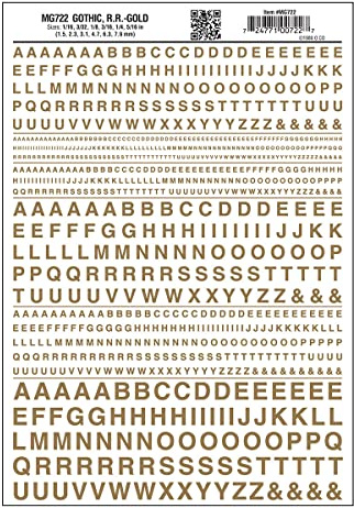 Woodland Scenics Gothic R.R. Gold Decals, Transfer Burnisher, Small (1/16 to 5/16), Adult, Teen