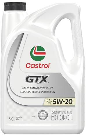 Castrol GTX 5W-20 Synthetic Blend Motor Oil, 5 Quarts