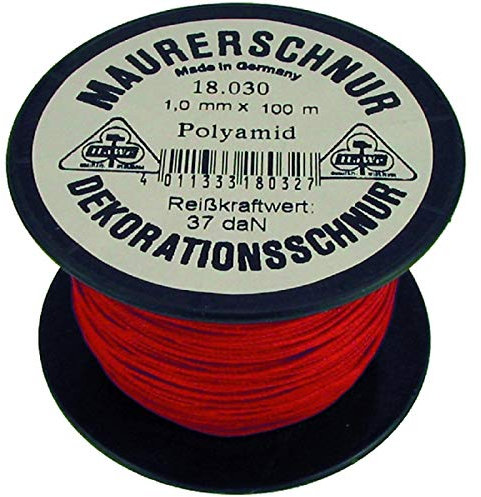 HaWe 18.030 Maurerschnur, 100 x 1 mm, Polyamid, rot