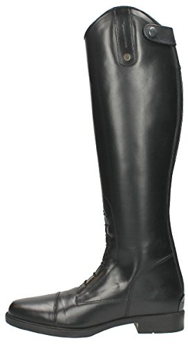 QHP Leder-Reitstiefel Julia für Kinder schwarz Normale Wadenweite (35)
