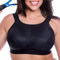 Gemm Ladies High Impact Non Wired Large Sports Bra Small to Plus Size (40E, Black)
