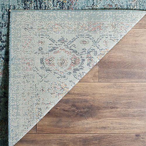 SAFAVIEH Traditionell Teppich für Wohnzimmer, Esszimmer, Schlafzimmer - Artisan Collection, Kurzer Flor, Hellblau, 91 X 152 cm