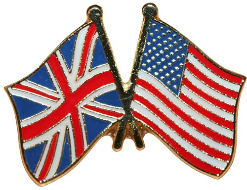 UK & USA Friendship Flag Pin Badge