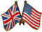 UK & USA Friendship Flag Pin Badge