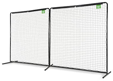 EXIT Toys Backstop Sportnetz - 2 Große Netze - Auch Einzeln Verwendbar - Hält Bälle im Spielfeld - Multifunktional - Für Volleyball, Badminton, Tennis & Mehr - 300x600cm - Schwarz