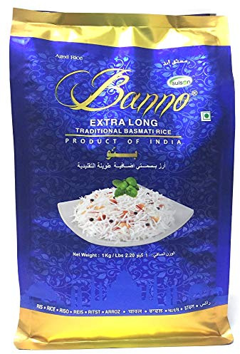 Banno Extra Langkörniger Duftender Basmati Reis (1 KG)