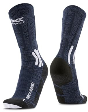 X-BIONIC 4.0 Trek X Unisex Merino Socken zum Wandern und Bergsteigen - Fortschrittliches Feuchtigkeitsmanagement, Fußstabilisierung und Temperaturkontrolle - Grau/Orange/Schwarz, 35-38