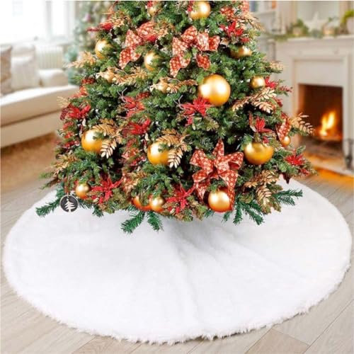 Baumdecke Unterlage Decke Weihnachten Tannenbaum Christbaumdecke Ø 80 cm, weiß Weiss - Weihnachtsbaumdecke für Tannenbaum, Weihnachtsbaum