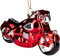 BRUBAKER Motorrad Rot - Handbemalte Weihnachtskugel aus Glas - Mundgeblasener Christbaumschmuck Figuren lustig Deko Anhänger Baumkugel - ca. 12 cm