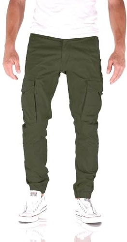 JACK & JONES Paul Flake Cargo Tapered Fit Herren Jeans Hose, Farbe:Ivy Green, Hosengröße:W30/L34