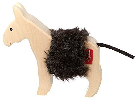 SIGIKID 39512 Holztier Esel Cudly Wudly Mädchen und Jungen Babyspielzeug empfohlen ab 3 Jahren natur/dunkelbraun
