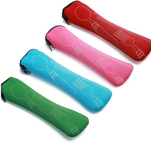 Colores del Recorrido Cubiertos 1pcs Bolsa De Embalaje Caja De Almacenamiento Portátil De Picnic Vajilla Tenedor Cuchara Bolsa De Azar