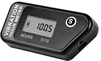 Yooreal Wireless Vibration Hour Meter,Maintenance Intervals Reminder for Gas/Diesel Engine Powered Generator Compressor Motorcycle Snowblower Trailer Motor Grader Pressure washer. (Black)