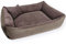 4L Textil Teo Kuscheliges Hundebett Bezug abnehmbar und waschbar Hundekorb mittelgroße Hunde Hundekissen flauschig Hundekörbchen Hundesofa (120x100 cm, Braun)