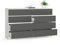 BDW Kommode, 8 Schubladen, viel Stauraum, Kleiderschrank, Flur, Badezimmerschrank, Kommode, Multifunktionsschrank. Abmessungen: 160 x 99 x 40 (Weiß - Grau)