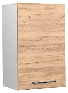 Vicco Hängeschrank Fame-Line, hängender Küchenschrank, Goldkraft Eiche/Weiß, 45 cm