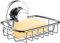 Poywaze Suction Soap Dish, Stainless Steel Soap Basket for Bathroom, No Drilling Soap Holder for Shower, Silver Soap Tray with Hooks Design