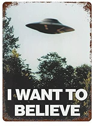 Want to Believe Ufo-Blechschild, Metallschild, Kunst zum Aufhängen, Eisenmalerei, Retro, Zuhause, Küche, Garten, Garage, Wanddekoration