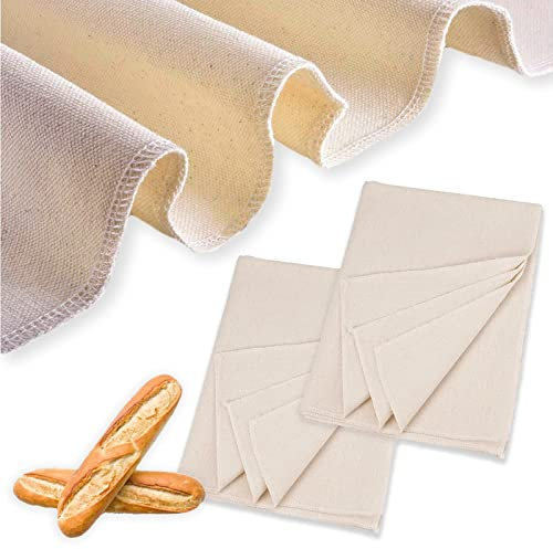 2 Piezas de Tela de Lino para Panadero, Tela de Lino para Hornear, Accesorios para Hornear pan Premium para Fermentar (46x 77 cm)