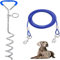 Anlegepflock für Hunde mit Hundeleine 3m,Anlegespirale Hund Bodenanker Hering für Outdoor,Erdspieß Hundeleine für Hunde Strand,Erdspiess Hundeleine,Blau