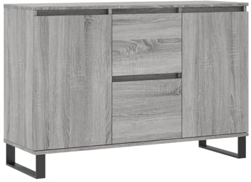 vidaXL Buffet, Armoire Latérale avec Pieds, Meuble de Rangement, Organisateur de Salon Salle de Séjour Intérieur, Sonoma Gris Bois d'Ingénierie
