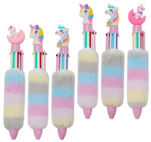 TEHAUX 6pezzi Penne Sfera Tema Unicorno Da Design Cartoon Per Ragazzi e Ragazze Per Compleanni Per La Scuola