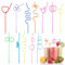 Curly Straws, 12PCS Reusable Creative Colourful Silly Straws, Multi-Shaped PVC Straws Drinking Plastic, Crazy Drinking Straws Party Supplies, Novelty Straws for Juices Cocktails Birthday Picnic